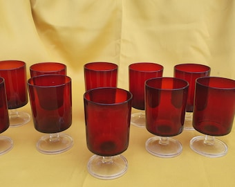 Bicchieri da vino rosso vintage. 10 pezzi