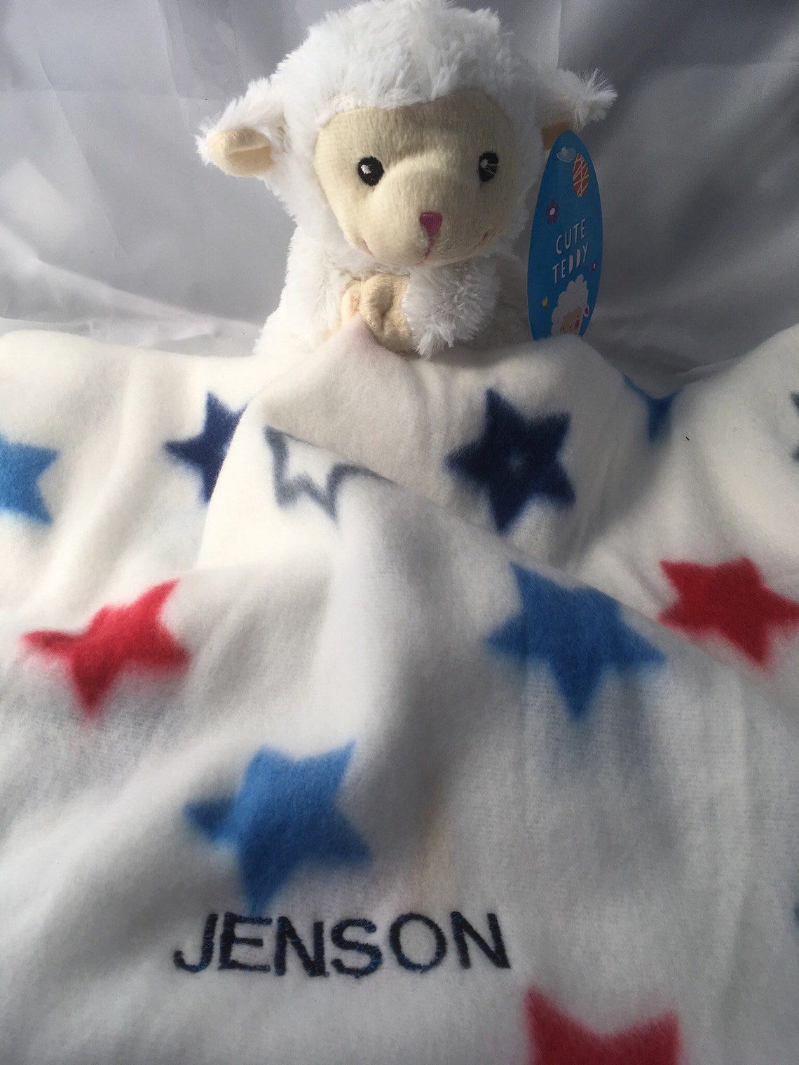 Personalised Baby Blanket With A Free Attached Soft Toy Girls Etsy