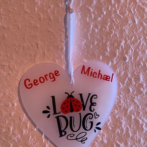 George Michael inspired Frosted Hanging Acrylic Heart image 1