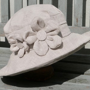Natural linen summer sunhat, more colours, big brimmed sun hat, wedding hat, gardening, festival hat, garden sun hat, Mother's day gift