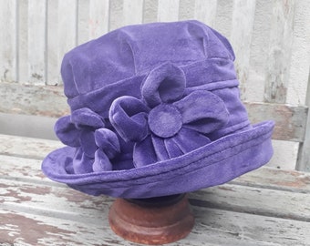 Purple Velvet Cloche Hat Wine 1920s Hat 