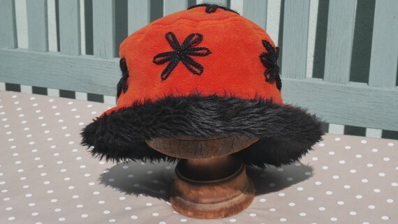 orange cloche hat