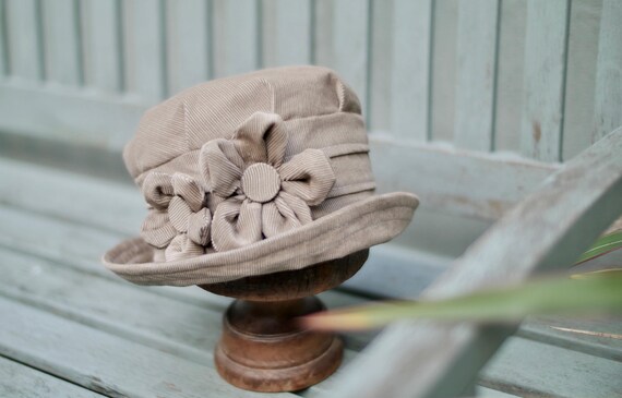 cream cloche hat