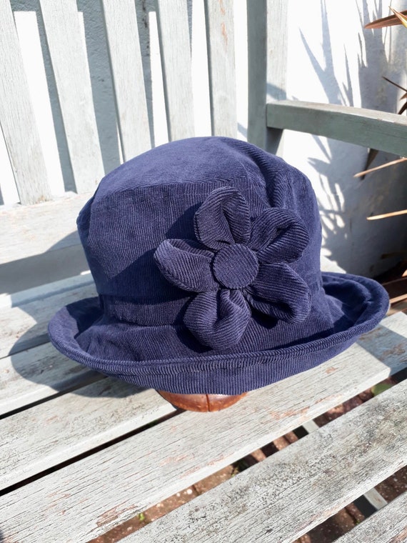 Navy Blue Cloche Hat Blue 1920s Hat Navy Blue Winter Hat | Etsy