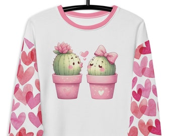 Valentine's Day Succulent Sweatshirt, Plant Lover Sweatshirt, Cute Botanical Gifts, Plant Lover Presents, Plant Theme Clothing