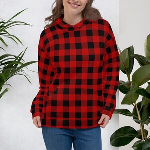 black and red plaid hoodie