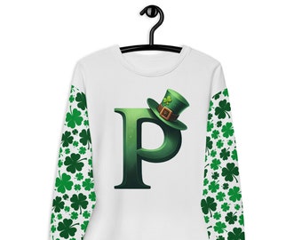 Custom St Patrick's Day Letter Sweatshirt, St Pats Initial Sweatshirt, Personalized Saint Patrick's Day Sweatshirt, Shamrock Sweatshirt