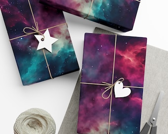 Galaxy Gift Wrap, Birthday Wrapping Paper, Christmas Wrapping Paper, Space-Themed Wrapping Paper, Celestial Gifts