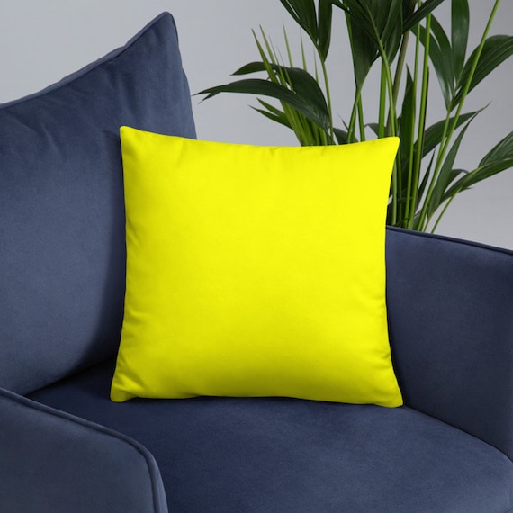 Bright Yellow Pillow Yellow Pillow Case Yellow Cushion Etsy