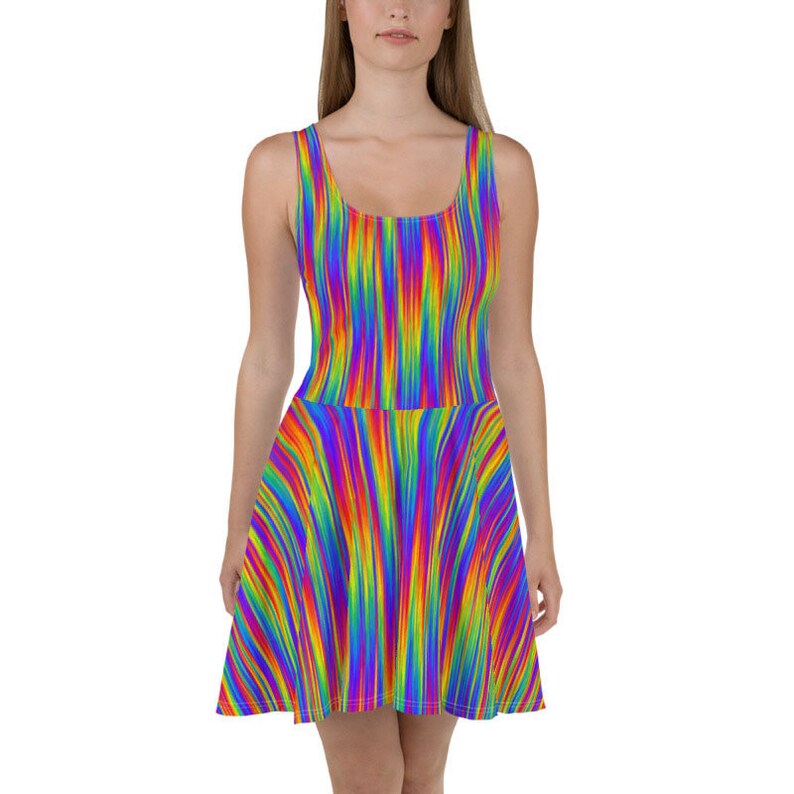 rainbow skater dress