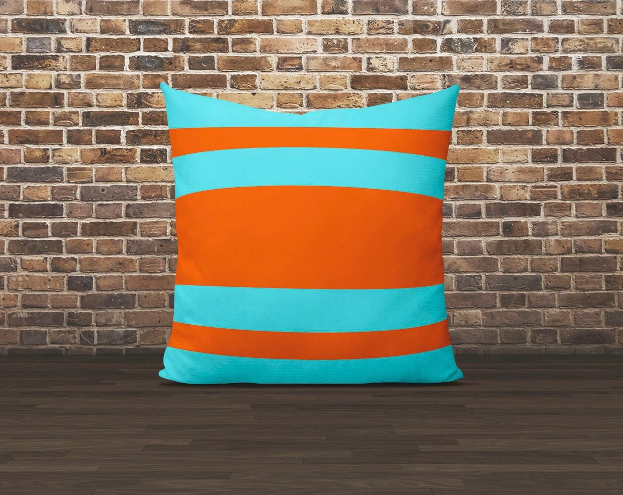 Teal Orange Pillow Teal Orange Decorative Pillow Teal Orange Etsy