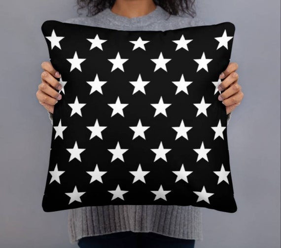 Star Cushion Black and White Star 