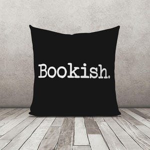 Faux Suede Bookish Pillow, Book Lover Gifts, Library Decor, Reading Nook, Bibliophile Gifts, Librarian Gift, Book Worm Gift