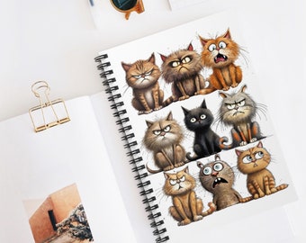 Cat Notebook, Cat Lover Gifts, Funny Cat Gift, Cat Journal, Cat Stationery,
