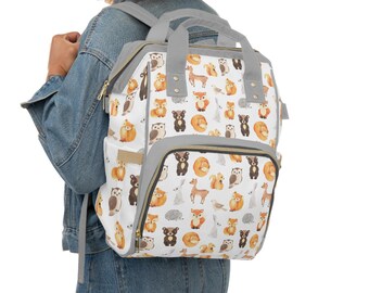 Woodland Animals Diaper Bag, Forest Animal Diaper Backpack, Woodlands Baby Shower