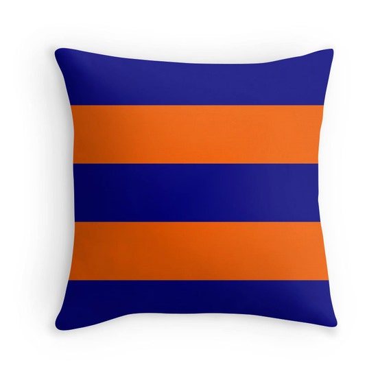 Items similar to Blue and Orange Pillows, Blue Throw Pillows, Orange Pillow Covers, Blue and