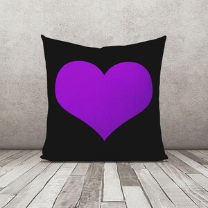 Faux Suede Purple Heart Pillow, Heart Cushion, Purple Toss Pillow, Decorative Pillow, Bedding, Heart Pillow Case, Heart Pillow