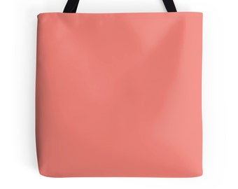 Solid Coral Tote Bag, Coral Bag, Coral Purse, Coral Handbag, Solid Coral Tote, Solid Orange Tote, Orange Purse, Solid Coral Bag, Coral Tote