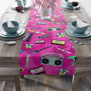 80s Table Runner, 80s Theme Party, 80s Party Decorations