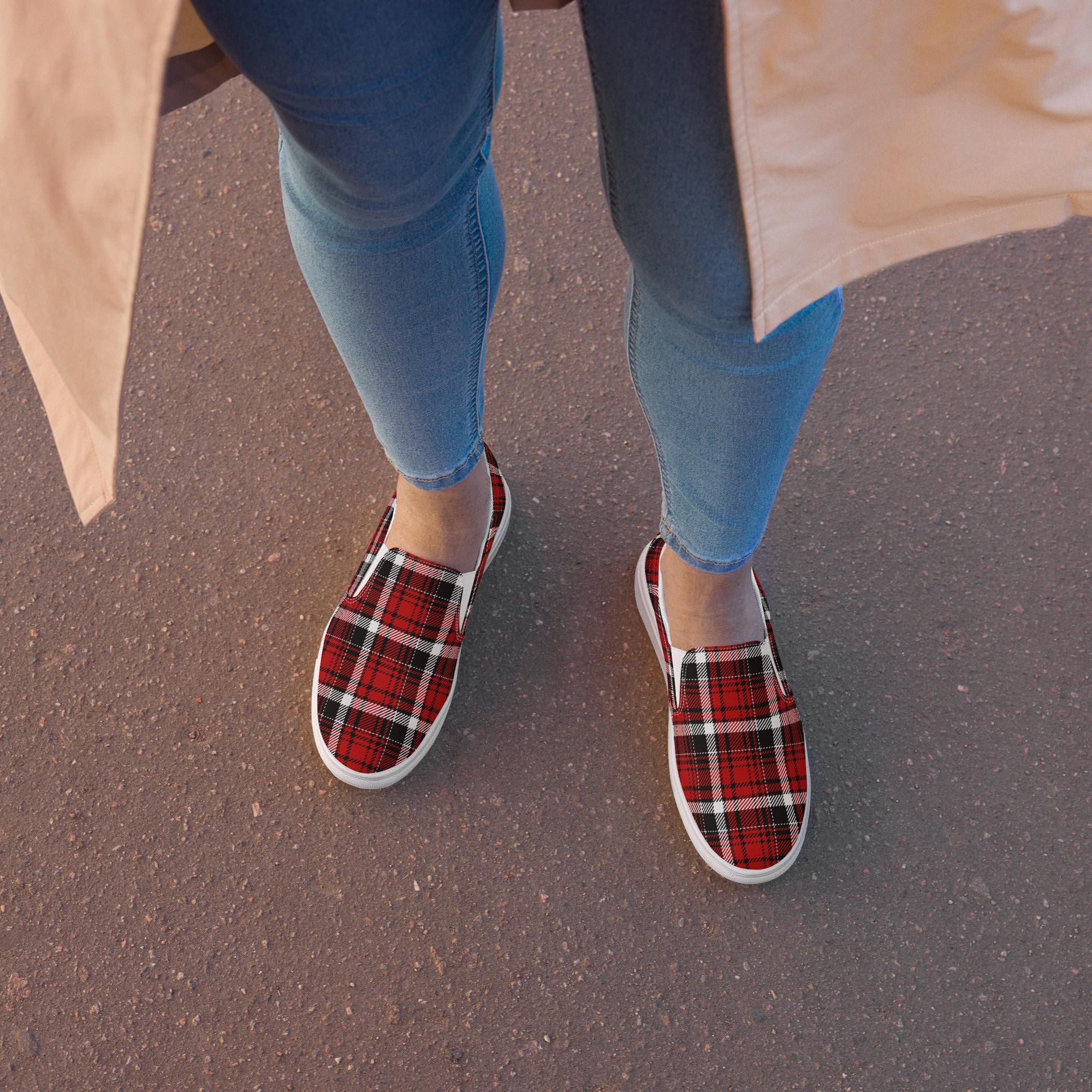 Plaid hotsell red shoes