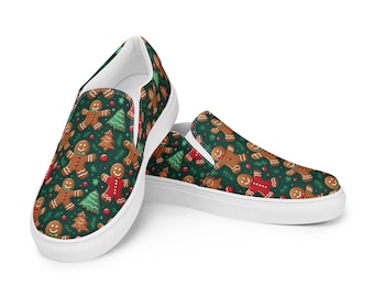 Women's Christmas Gingerbread Shoes, Holiday Shoes, Gingerbread Accessories