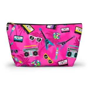 80s Theme Accessory Bag: Retro Travel Toiletry Case