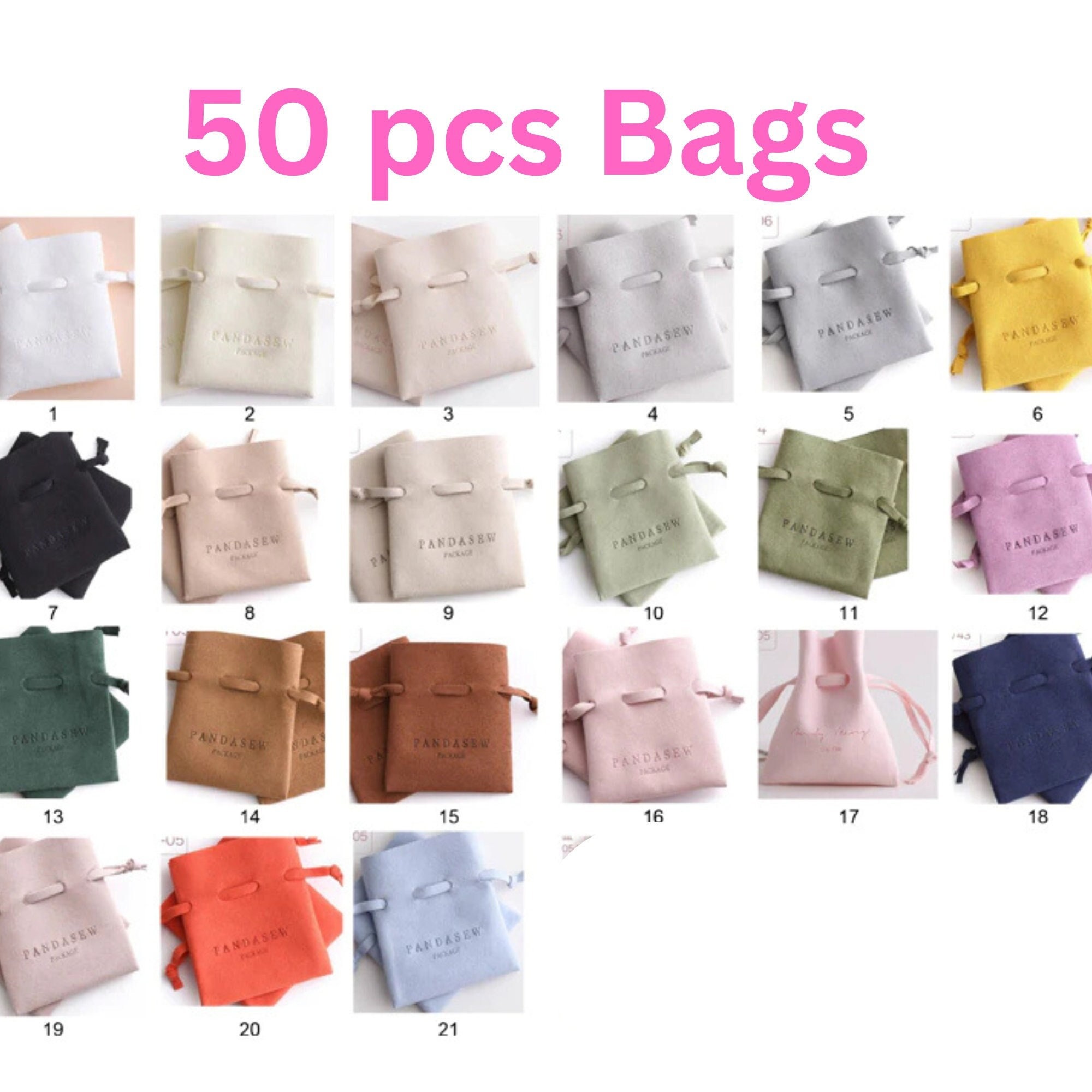 50 Jewelry Bag Custom Drawstring Cotton Bag Jewelry Pouch