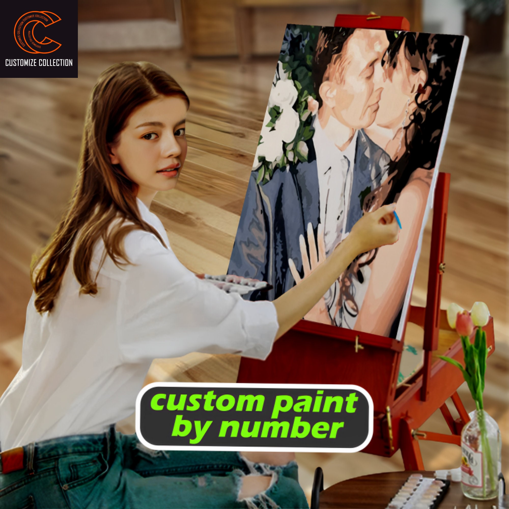Custom Paint by Number Kit Turn You Photo Into a Custom Painting Painting  From Photo Personalized Gift Quality Custom Portrait 