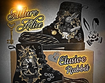 goldenem absatz stiefeletten schwarz gold flach