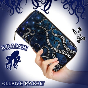 Gotycki plecak Kraken Tentacle Squid Cthulhu Octopus Clutch Portfel Portfel Zamek Uchwyt Karty Zestaw Prezentowy Dla Niej Boże Narodzenie Urodziny Steampunk