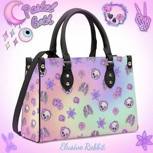 Pastel Goth Ombre Messenger Sac de Noël Sac à main Royaume-Uni Witchy Gothic Womens Skull Floral Rainbow Pride LGBTQ Bandoulière Zip School