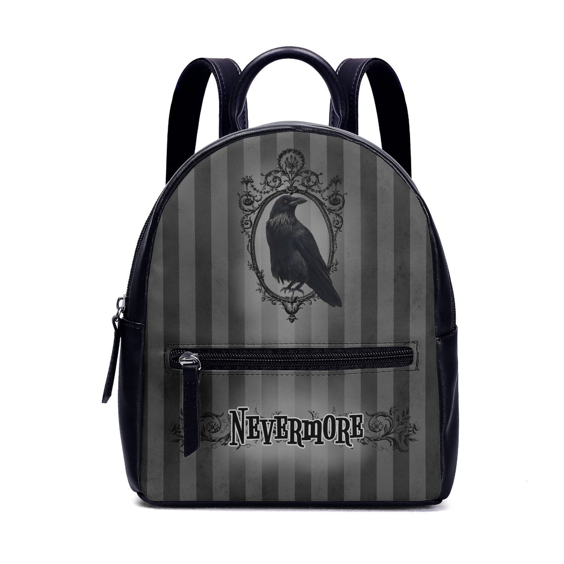 Edgar Backpack Nevermore Black Grey Edgar Allan Poe Raven Backpack Christmas UK Bag ...