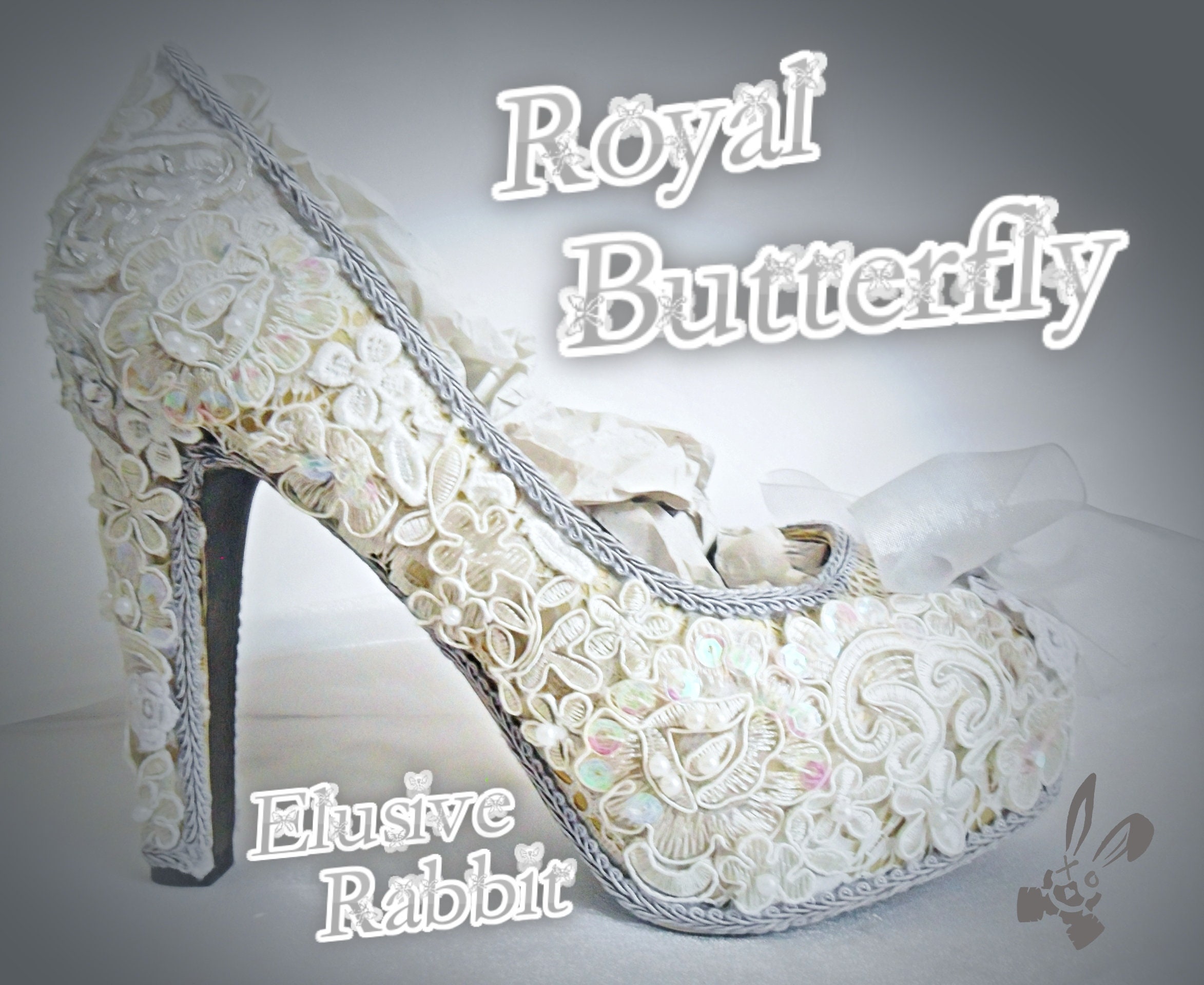 Lily White Butterfly Wedding Shoes High Heels Women's- Harper – GOOD GIRL  REBEL