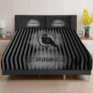 Nevermore Raven Edgar Allan Poe Black Duvet Covers Set Single Double King Size Adults Kids Homeware Bedroom Gothic Goth