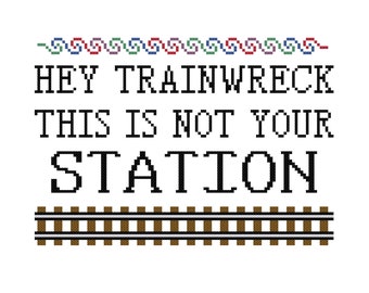 Funny Train Wreck Cross Stitch Pattern by Cowbell Cross Stitch