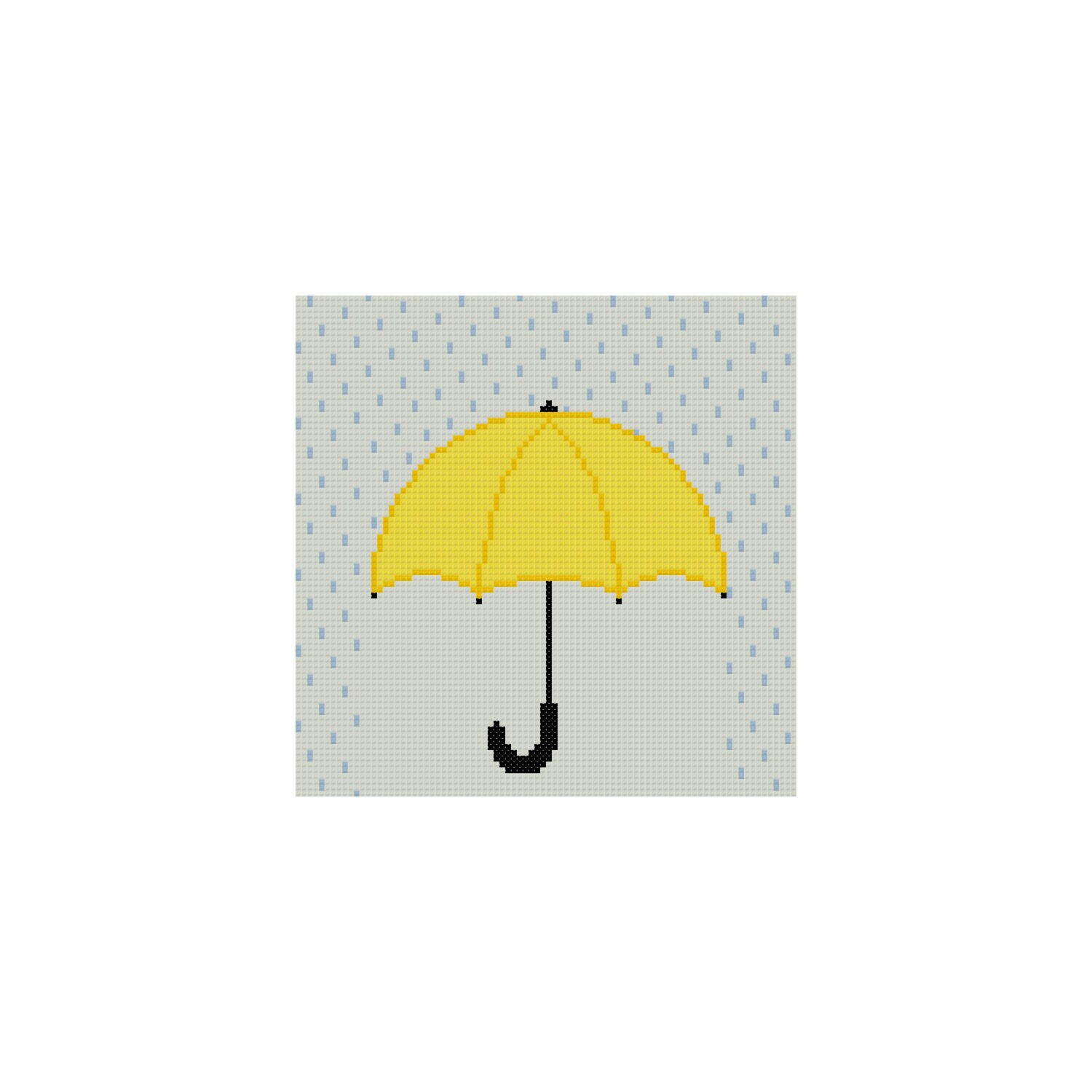 Cross Stitch Pattern Yellow Umbrella Counted Cross Stitch Etsy