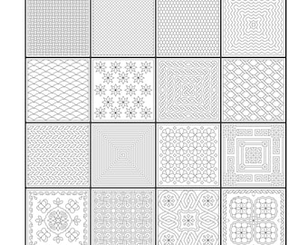 Blackwork blokken patroon Blackwork borduurwerk koebel kruissteek Instant Download PDF