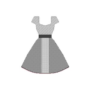 Blackwork Pattern Instant Download PDF Blackwork Dress Pattern by Cowbell Cross Stitch