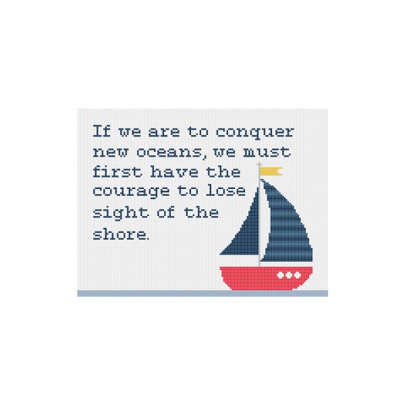Cross Stitch Pattern New Oceans Sailboat Cowbell Cross Etsy