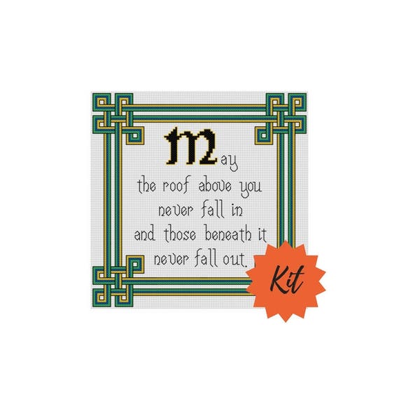 Irish Blessing Celtic Cross Stitch Kit by Cowbell Cross Stitch Etsy