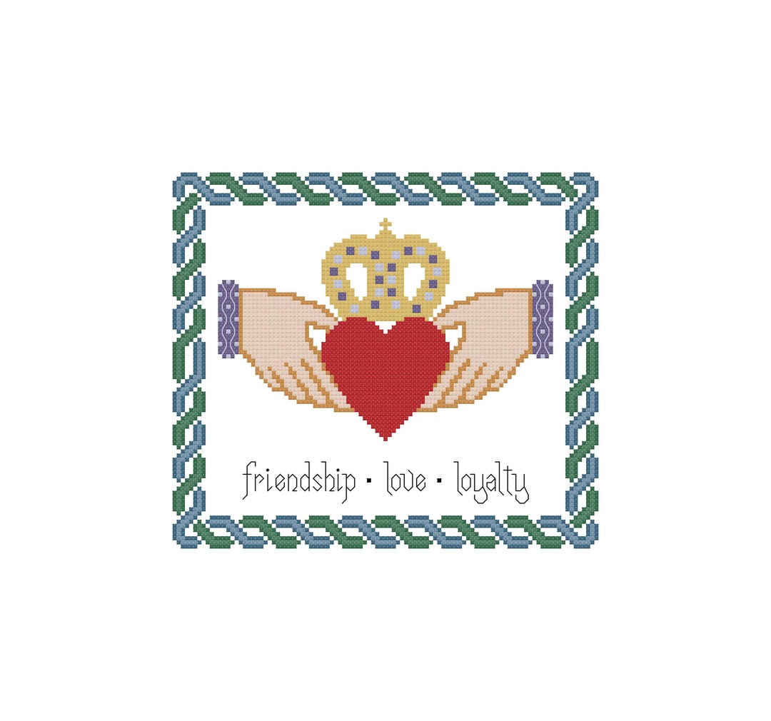 Irish Cross Stitch Pattern, Irish Claddagh, Celtic Cross Stitch