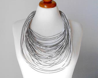 Collier multi-rangs bijoux multi-rangs collier tendance blanc collier multirangs collier d'été pour femme collier corde collier blanc