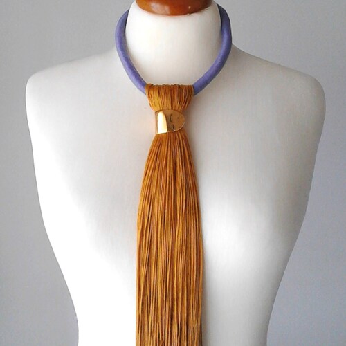 Fringe Necklace Tassel Jewelry Long Tassel Necklace Bold Necklace Prom Necklace Cocktail Necklace