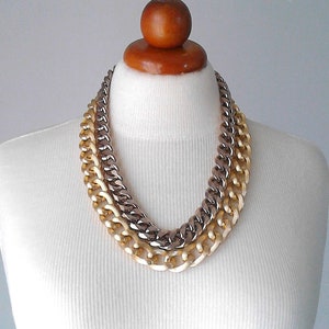 Chunky Gold Chain Necklace: Oversized Aluminum Curb Link