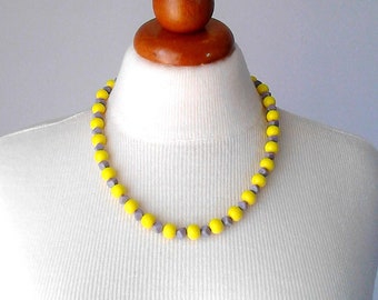 Yellow necklace yellow beaded choker yellow beaded necklace yellow choker necklace yellow seed bead necklace glass choker dainty necklace