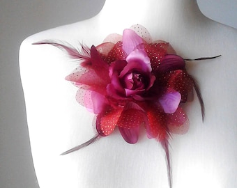 Fabric flower brooch pin petal flower pin satin handmade rose gift idea for her pin flower silk pins silk brooches corsage brooches handmade