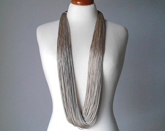 Multi strand necklace long statement necklace fiber necklace silk necklace long multi strand necklace silk jewelry contemporary necklace