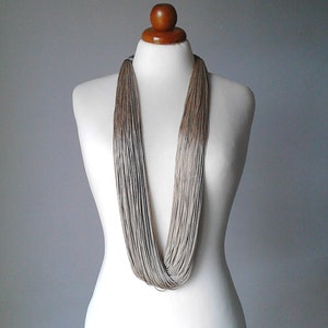 Multi strand necklace long statement necklace fiber necklace silk necklace long multi strand necklace silk jewelry contemporary necklace