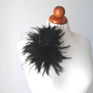 Extra large brooch feathers pin black feathers brooch stylish brooch dramatic jewelry large pin large brooch pin gift idea for her plexisart