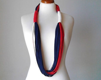 Bib necklace 4th of July 4th american flag patriotic jewelry independence day USA flag red white and blue necklace blue red white jewelry